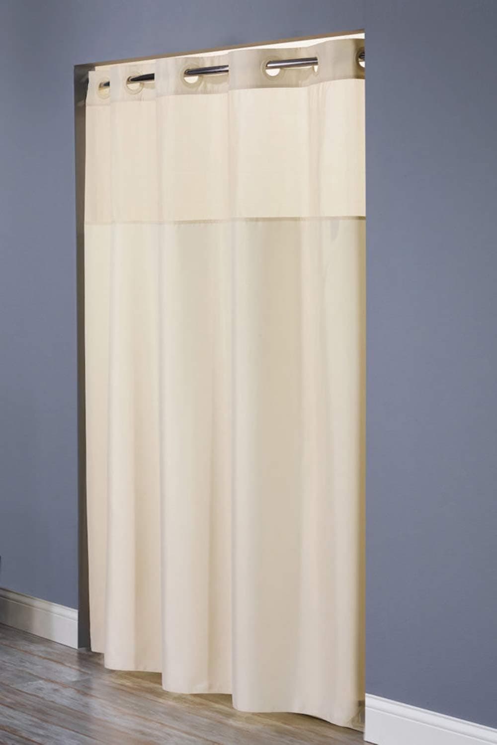 Hookless HBH49MYS05SL77 Shower Curtain Illusion Beige- Longer Length 71" x 77"