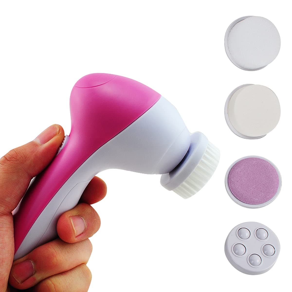 CARESHINE Portable Anti-Aging 5 in 1 Electric Facial Brush Face Spa Skin Care Brush Massager Scrubber-Deeply Cleaning Skin-Exfoliating Dead Skin Cells 2-5 Days USA Shipping
