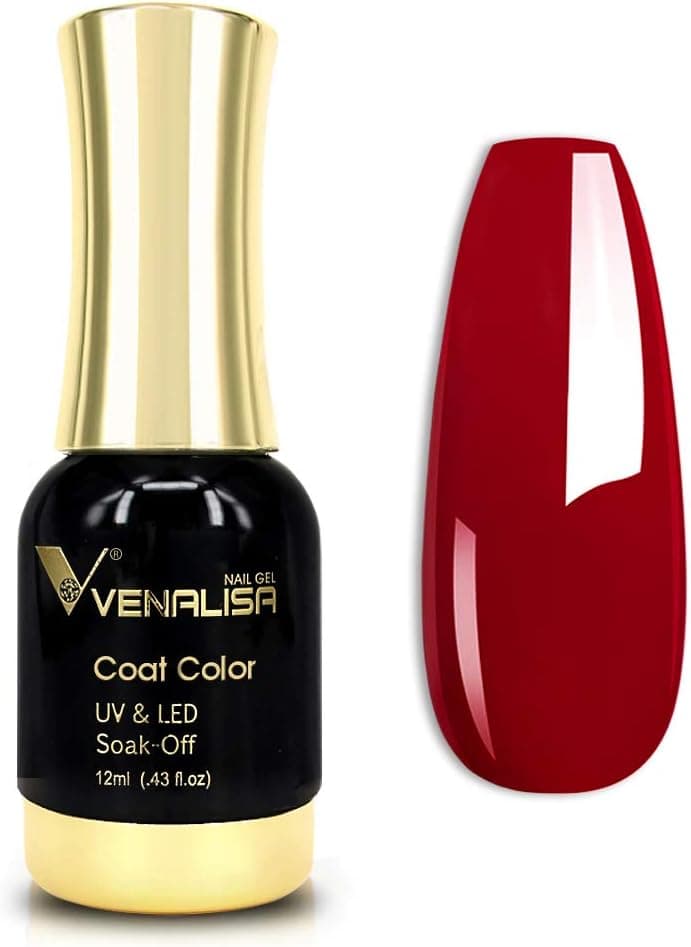 VENALISA Gel Nail Polish, 12ml Claret-Red Color Soak Off UV LED Nail Gel Polish Nail Art Starter Manicure Salon DIY at Home, 0.43 OZ