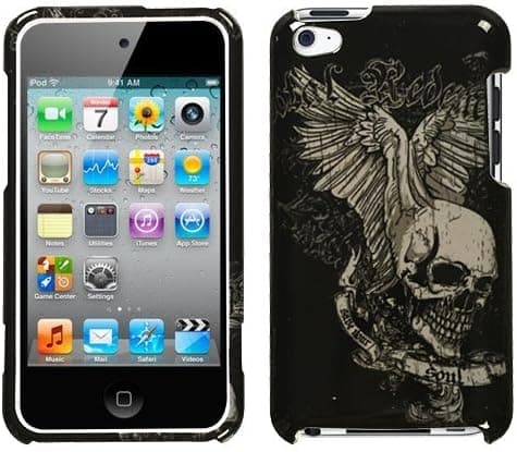Snap-On Protector Hard Case for Apple iPod Touch 4G, 4th Generation, 4th Gen - Skull Wing