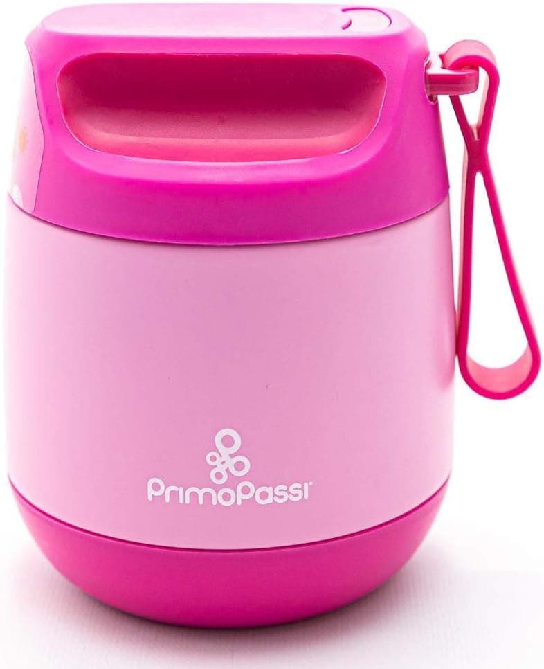 Primo Passi Insulated Food Jar 12 Ounce Stainless Steel Vacuum Insulated Kids Food Jar (Pink)