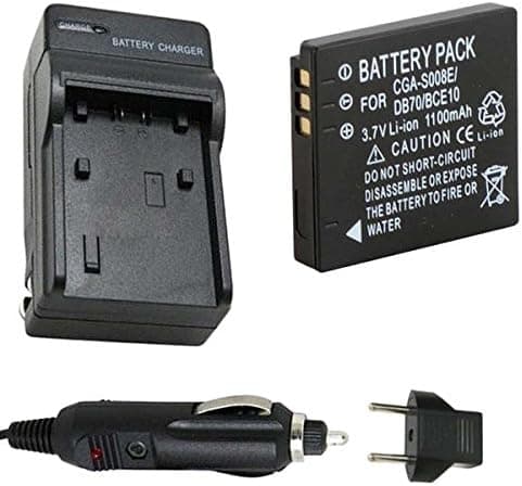 Battery and Charger for Panasonic Lumix DMC-FX36, DMC-FX37, DMC-FX55 Digital Camera