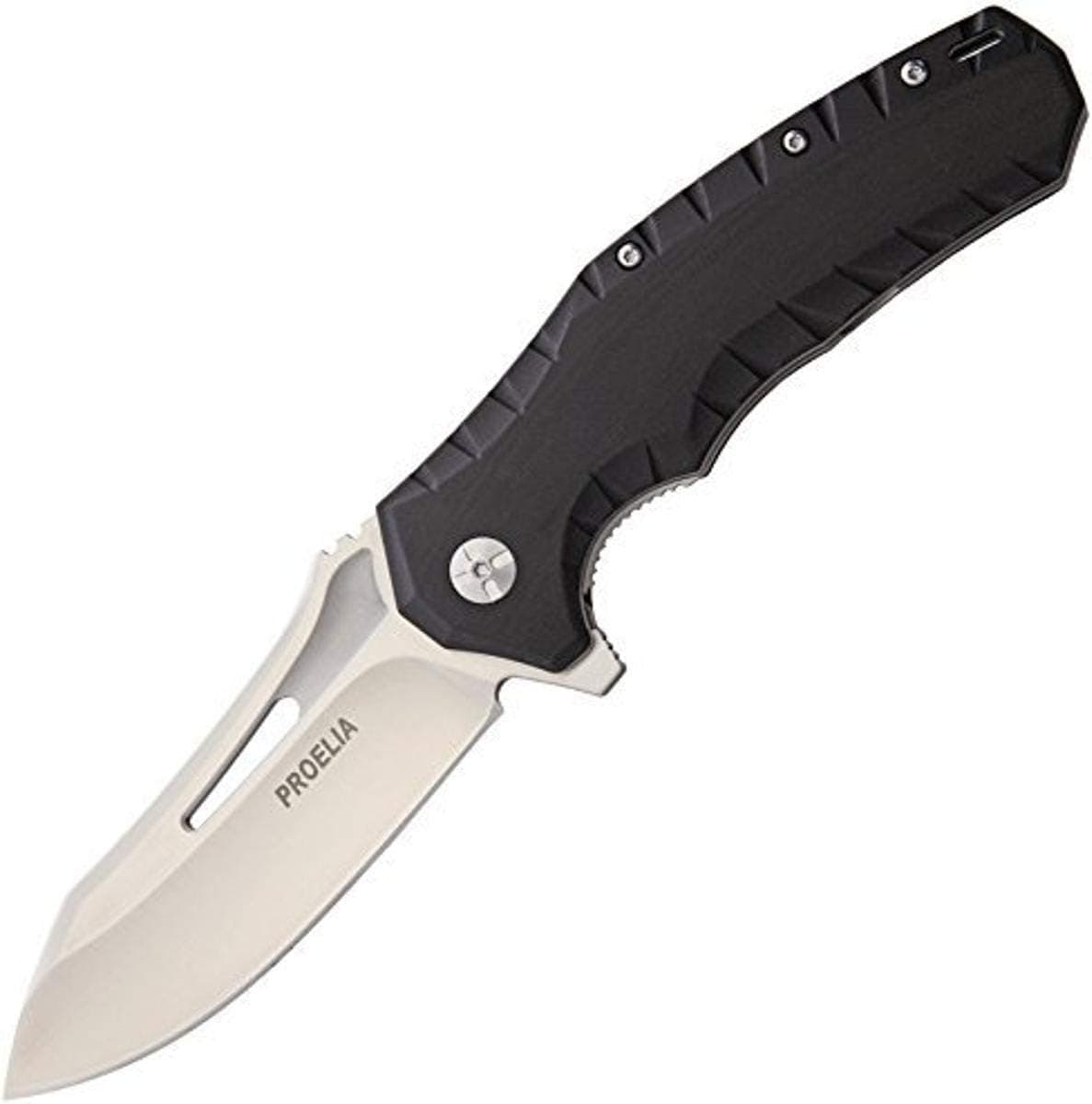 PROELIA TX020 Black G-10 Handle D2 Steel Drop Point Blade Bearing System Folding Knife