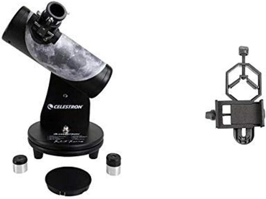 Celestron Signature Series Moon By Robert Reeves Features A Superb Moon Astronomical Telescope, Black (22016) with Basic Smartphone Adapter 1.25" Capture Your Discoveries
