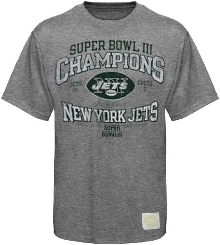 Reebok New York Jets Ash Super Bowl III Champions Premium Tri-Blend T-shirt (XX-Large)