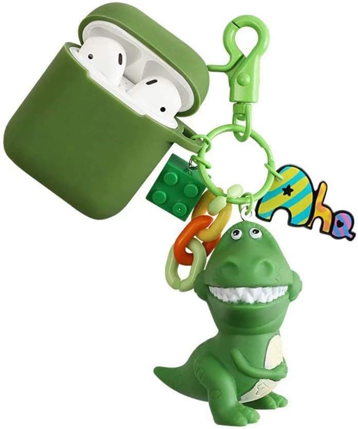 AirPods Case,Cute Cartoon Dinosaur Headphones Cases for Apple AirPods Protective Shockproof Cover for Apple Airpods 1 & AirPods 2,Green