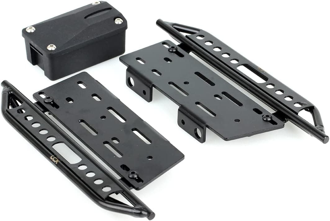 LCX 1/10th RC Crawler Car Metal Rail Steel Side Step Running Board Rock Slider for Axial SCX10 II 90046 Wrangle Body
