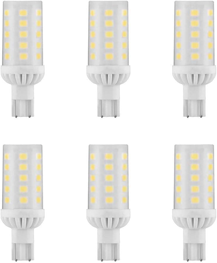 Makergroup T5 T10 Wedge Base 921 912 12V LED Light Bulbs 4W Natural White 4000K for RV Camper Travel Tailer Boat Marine Lights and Outdoor Landscape Deck Stair Step Path Lights 6pcs