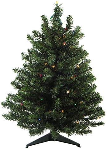 Northlight 25645114 Pre-Lit Natural 2 Tone Pine Artificial Christmas Tree with Multicolored Lights, 2'