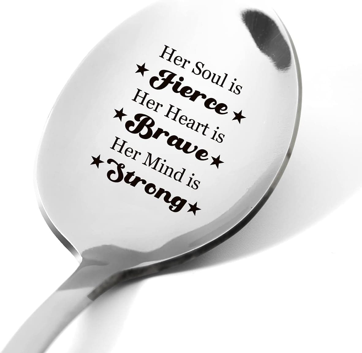 Her Soul is Fierce - Spoon Engraved Stainless Steel Flatware Inspirational Gifts - Teas Lover Coffee Lovers Gift - Birthday Graduation Fathers Day Christmas Food Gifts for Women