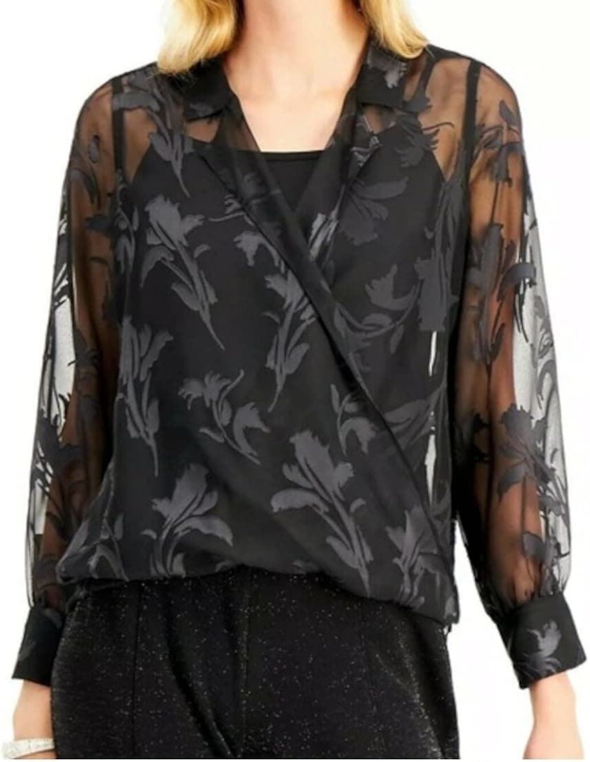 Alfani Womens Floral Pullover Blouse
