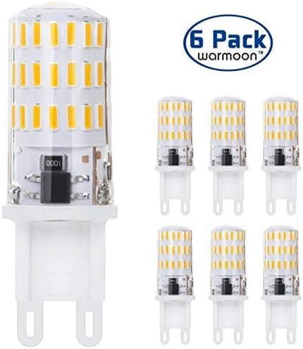 Warmoon G9 LED Bulb, 7W(60W Halogen Equivalent), Warm White(3200K), 4014 SMD 46 LEDs 360 Degree Beam Angle LED Light Bulbs,6 Pack