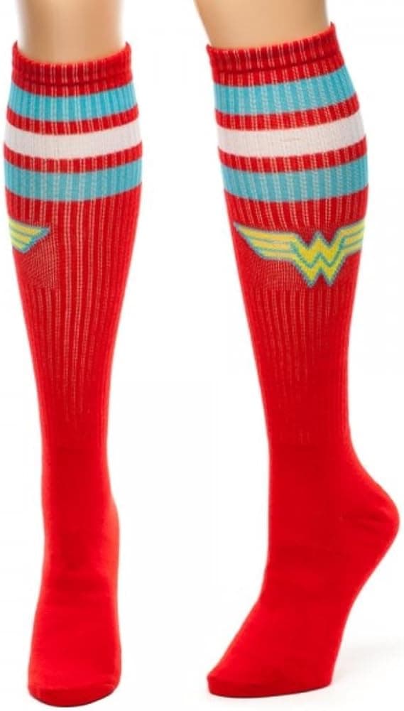 DC Comics Women's Wonder Woman Red Athletic Knee High Socks