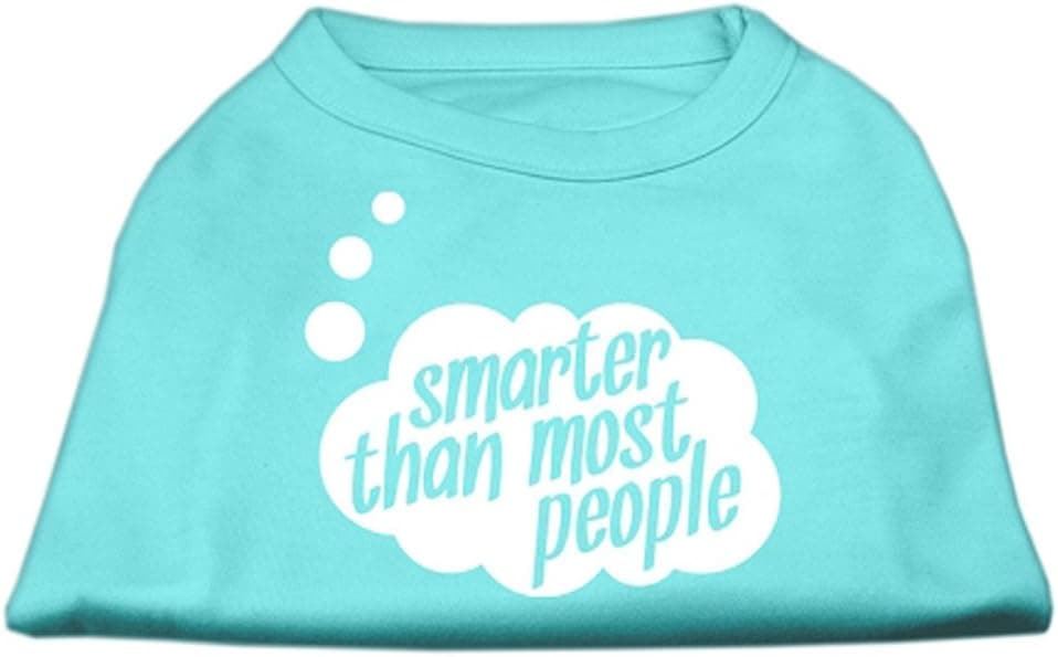Mirage Pet Products 20-Inch Smarter Than Most People Screen Printed Dog Shirts, 3X-Large, Aqua