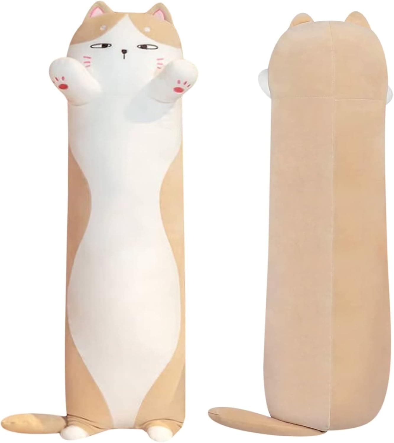 GHTMONY Cat Plushies Stuffed Animals Pillows, Kawaii Long Cat Plush Body Pillow Toys Cute Cat Gifts for Cat Lovers Boys Girls