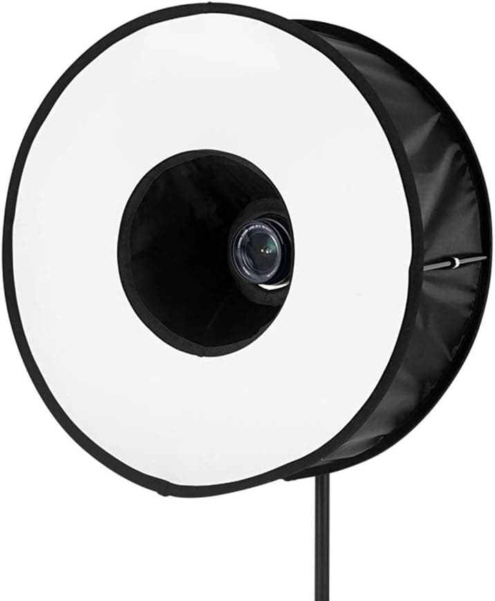 FOTOCREAT 18inch/45cm Round Flash Softbox Universal Collapsible Magnetic Ring Flash Diffuser Softbox for Softbox Diffusion for Speedlite Macro Portrait Shooting Photography Studio Light Modifier