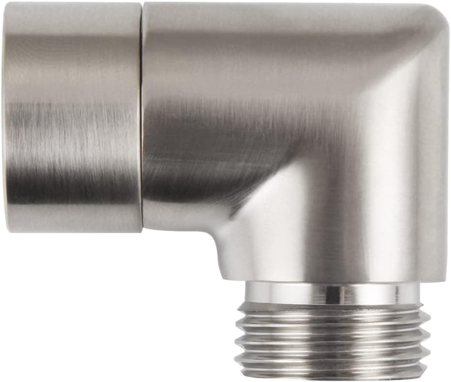 Worldwhere 90 Degree Shower Elbow Adapter for Shower Head,Handhold Shower Head Elbow Adapter,Brushed Nickel