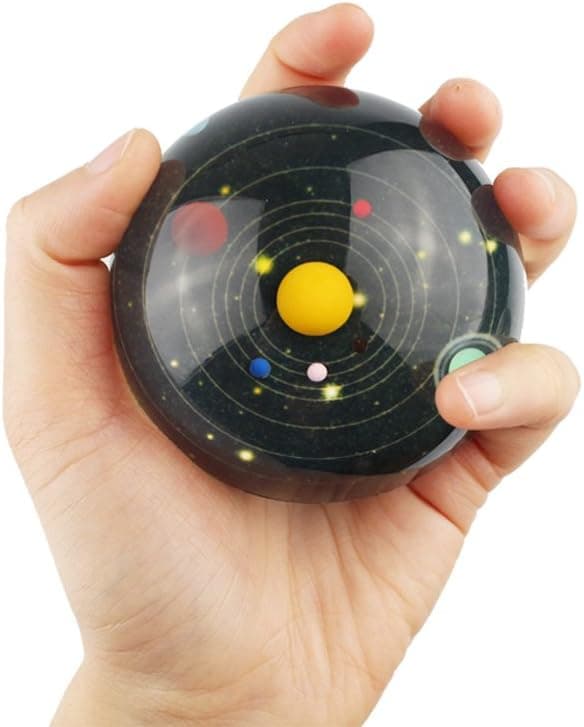 Zulux Solar System Balls - Crystal Ball for Kids with LED Lamp Base, Clear 80mm(3 inch) Glass Sphere for Kids Birthday Gifts, Teacher Gifts,Gift for Anniversary and Boyfriend Birthday
