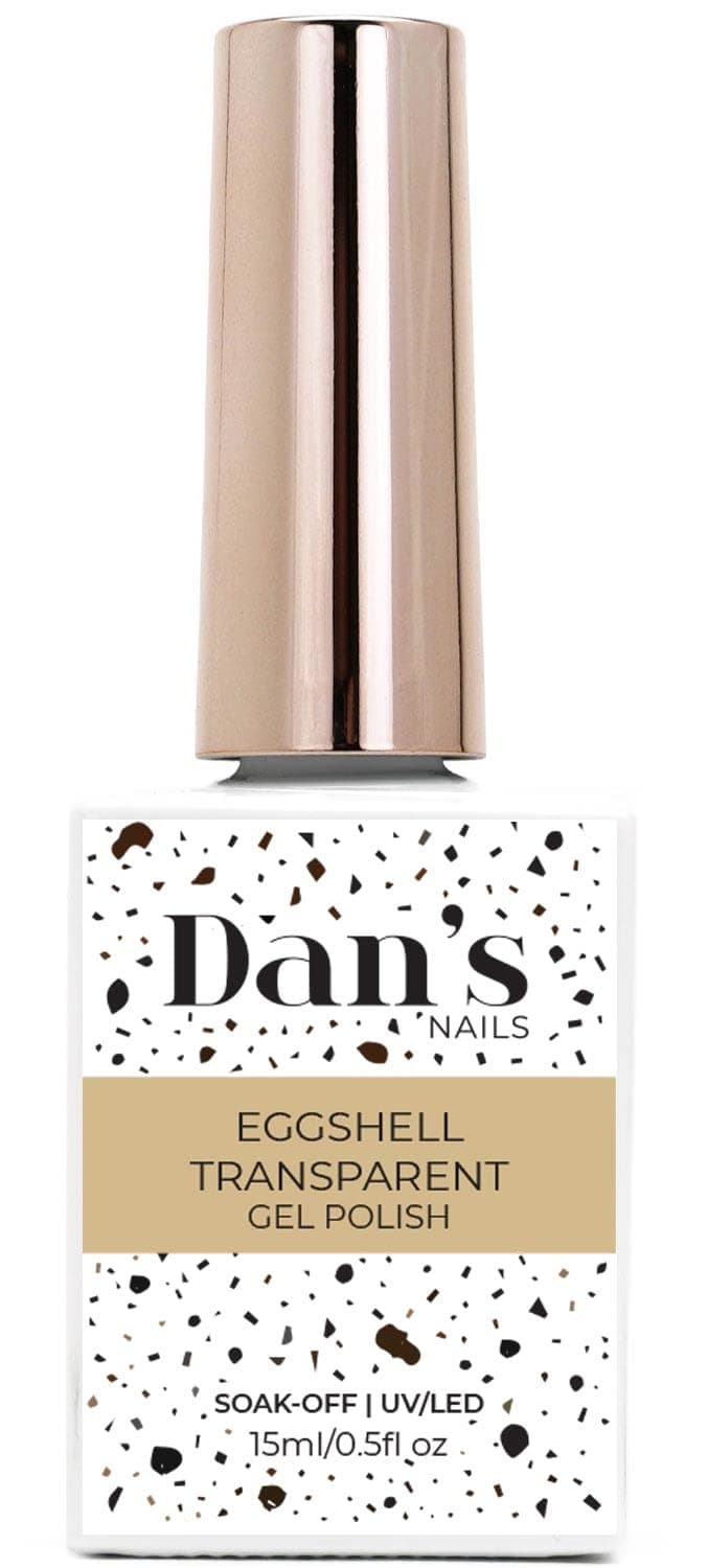 Dan's Nails 15ml - EggShell Clear Gel Nail Polish for Nail Salon Manicure or at Home DIY Nail Art Designs, Quail Egg Gel Black Spot Effect Finish