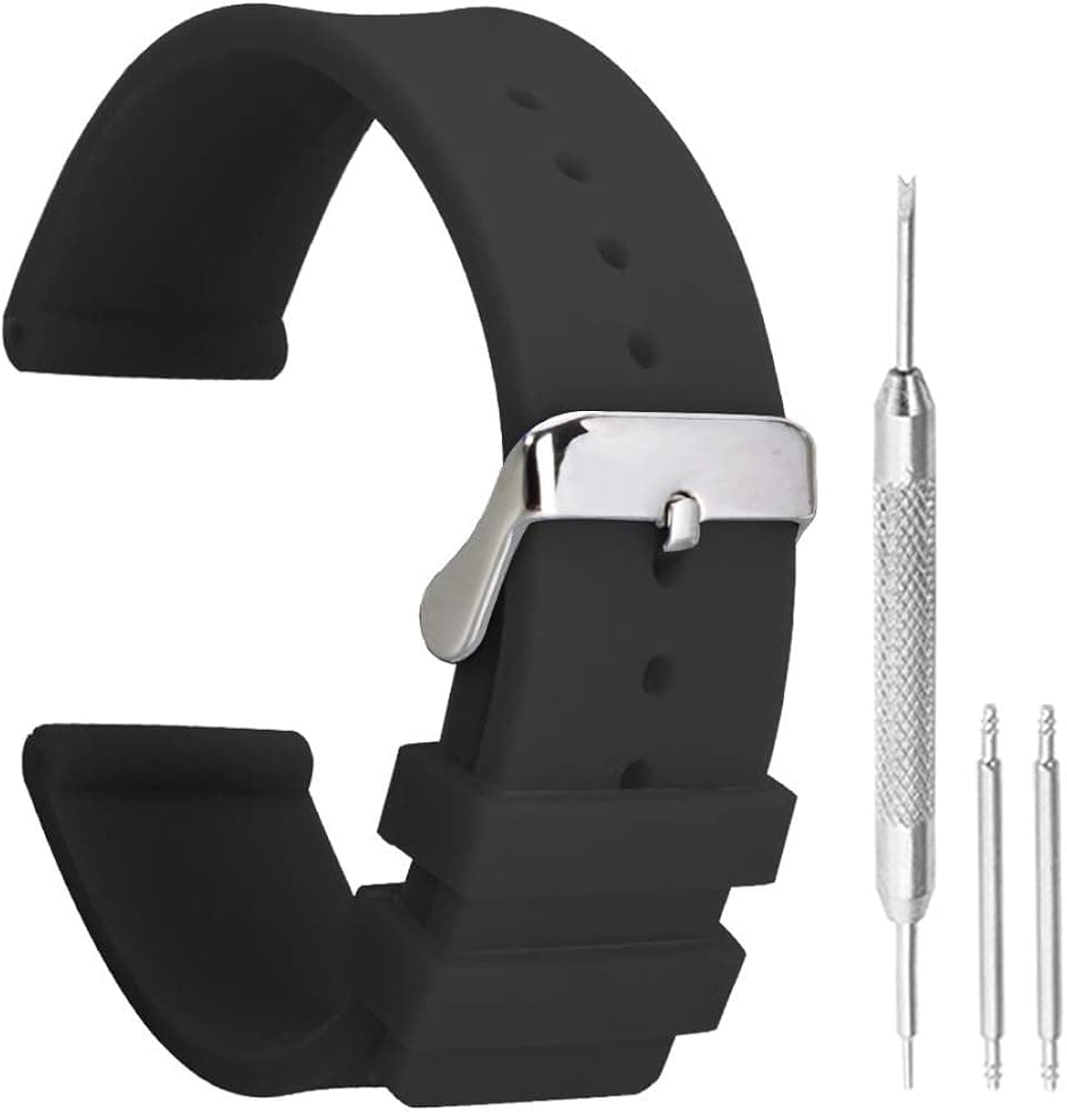 Silky Silicone Watch Band Strap Rubber with Stainless Steel Pin Buckle