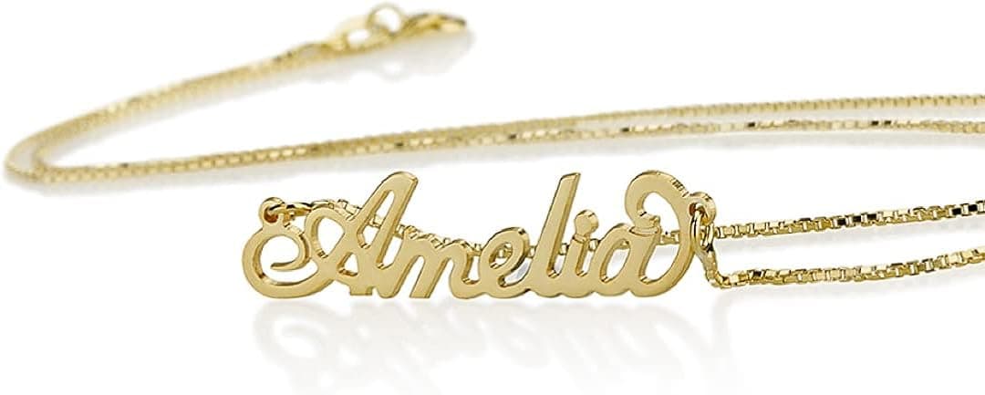 18k Gold Plate Personalized Name Necklace - Custom Made Any Name