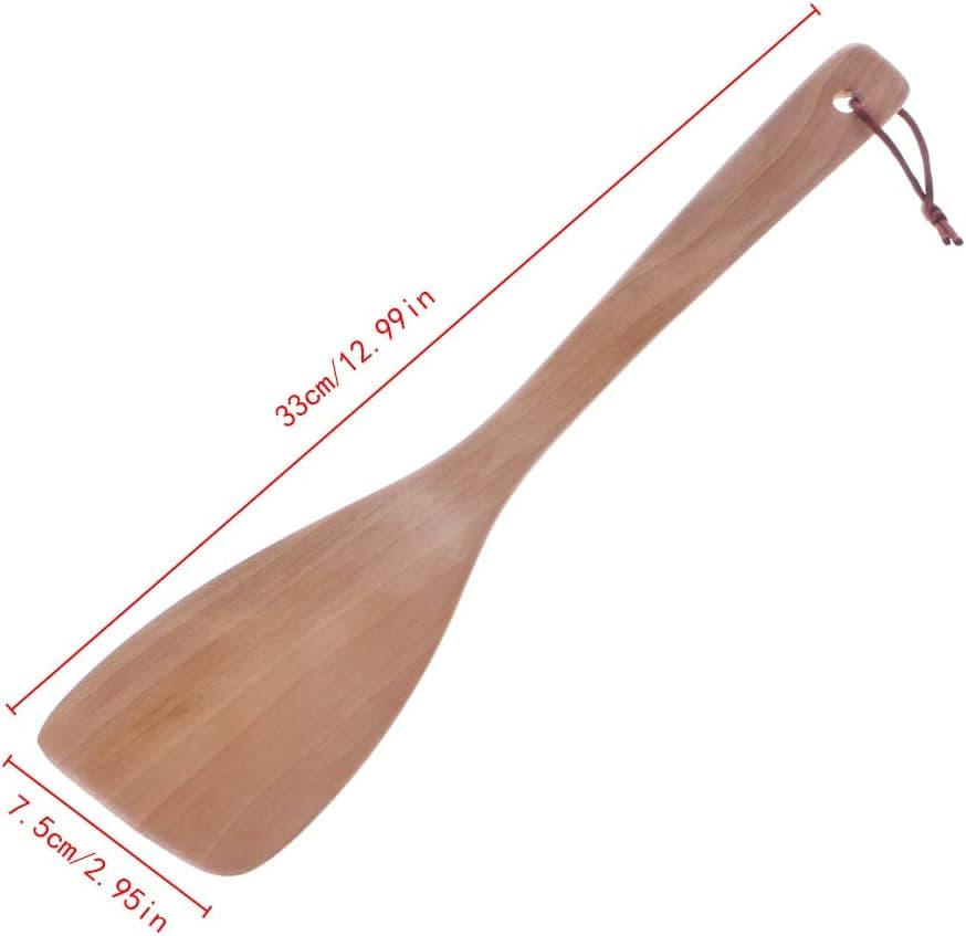 SimpleLif Wooden Shovel Spatula Wok Handcrafted Spoon Non Stick Kitchen Cooking Scraper