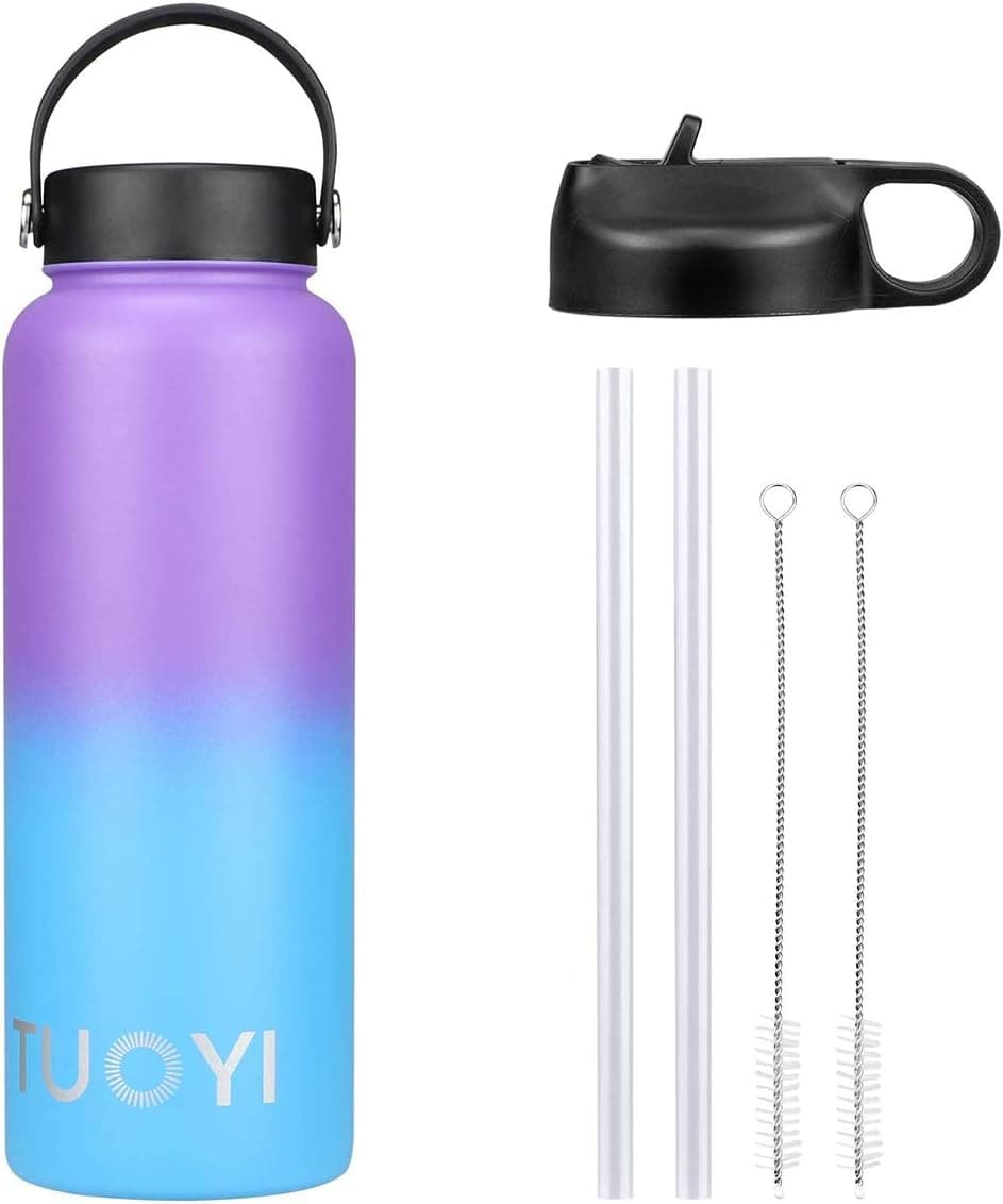 Tuoyi Insulated Water Bottle with Lid,Thermoses,Travel Mug Jug,Double Vacuum Stainless Steel Portable Sports Water Bottle(Stary Night 18 Ounce)