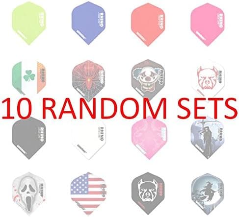 Winmau Rhino Long Life Standard Extra Thick Dart Flights (10 Random Sets of 3-30 Flights)
