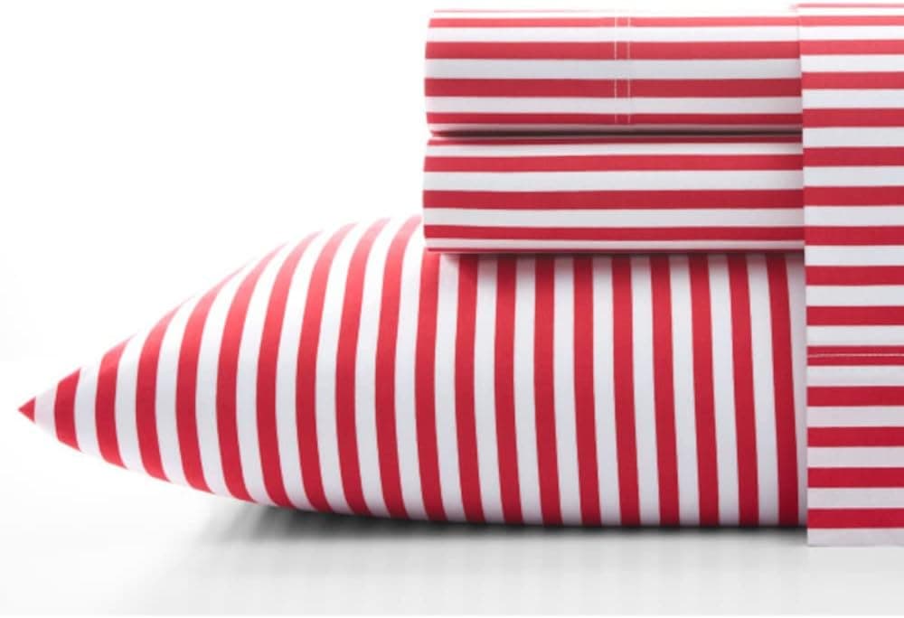 Marimekko - Twin Sheets, Cotton Percale Bedding Set, Crisp & Cool Home Decor (AJO Red, Twin/Twin XL)