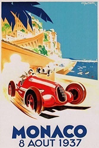 GRAND PRIX de MONACO POSTER 1937 French Vintage Car Racing RARE HOT NEW 24x36 by HSE