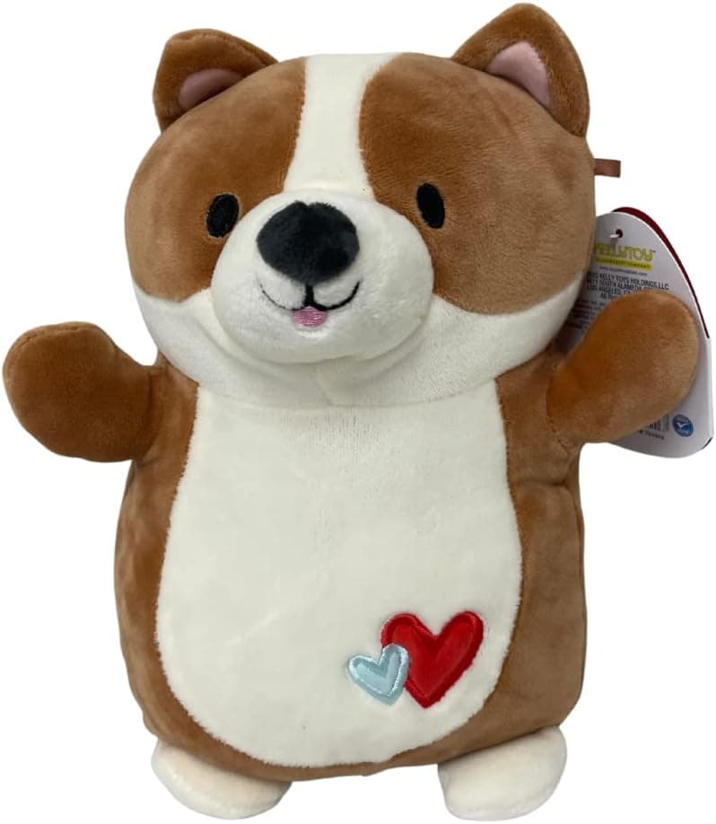Squishmallow Official KellyToy Valentine's Day Squad (Reginald The Corgi, 10 Inch Hug Mees)