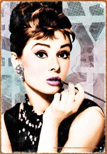 AQUARIUS Audrey Hepburn Close Up Tin Sign