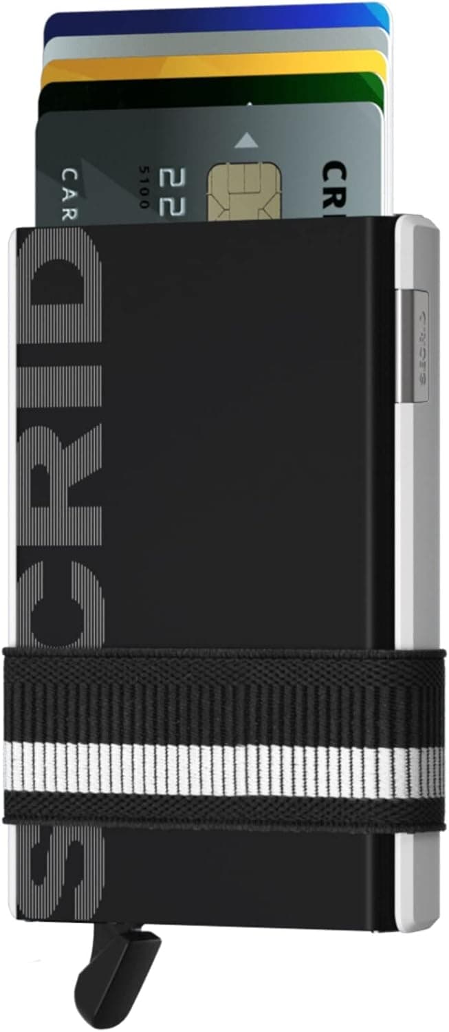 Secrid Cardslide Wallet, Cardprotector with Slide,And Money Band, Multi-Use RFID Case (Monochrome)