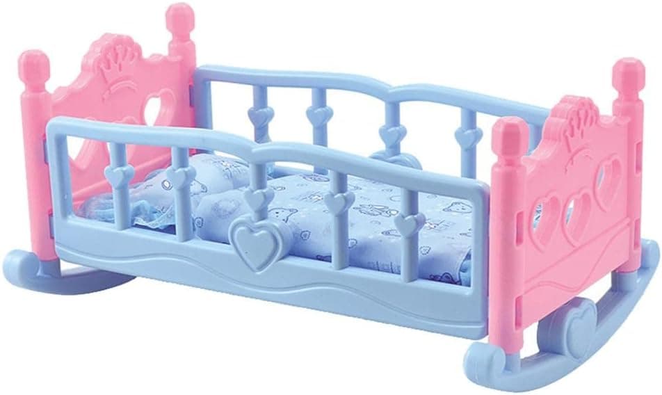 Gazechimp Toddlers Baby Doll Cradle Crib Rocking Bed for Mellchan Dolls Furniture Toy