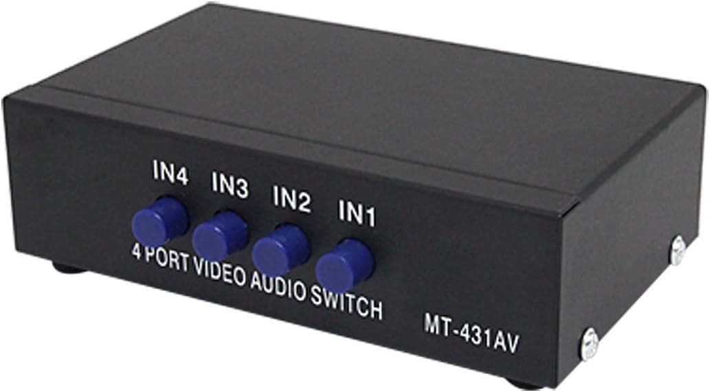 uxcell 4 Way RCA Audio Video AV Switch Box for Xbox DVD TV