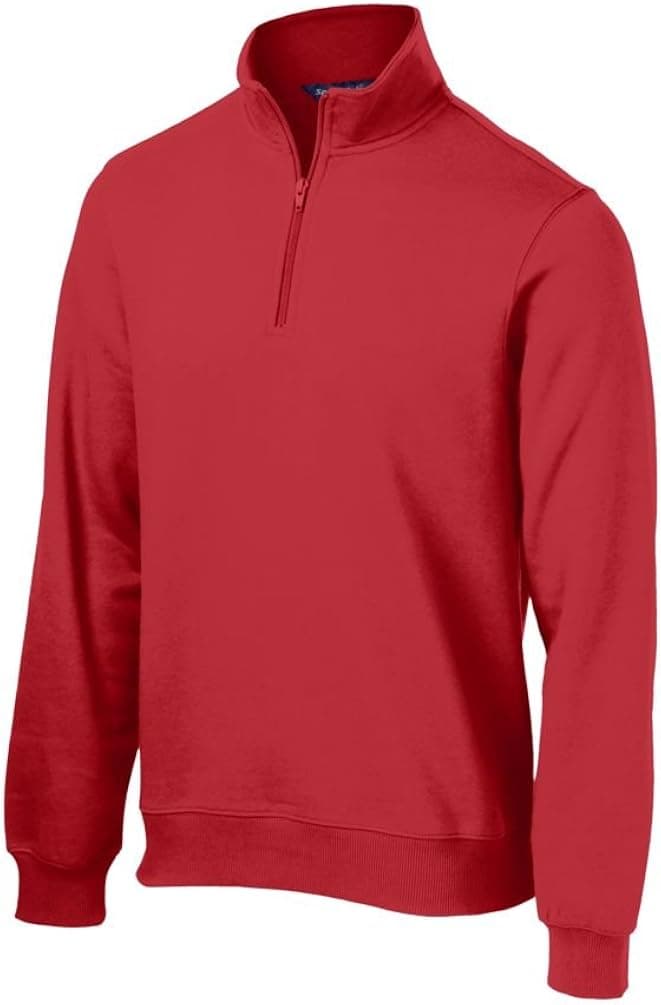 Sport-Tek Men's Colorfast 1/4-Zip Wiastband Sweatshirt True Red