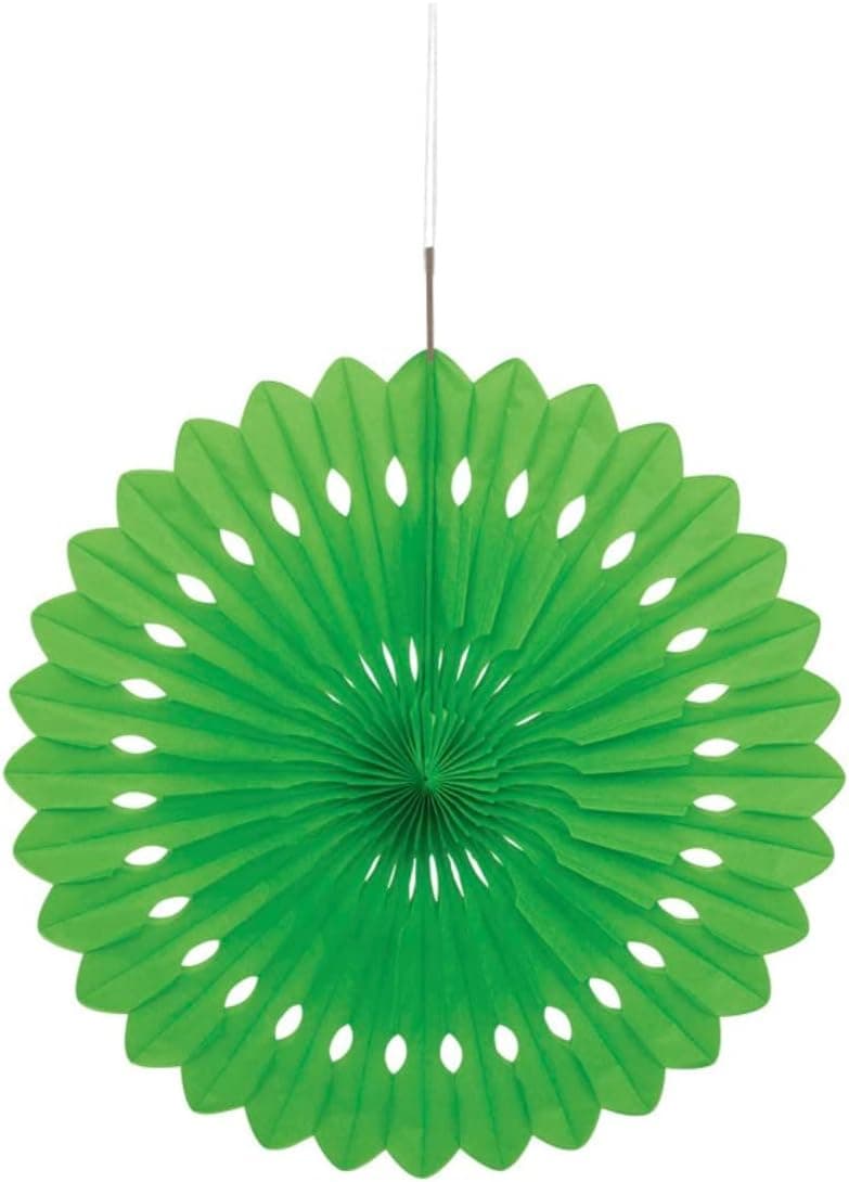 Unique Industries Tissue Paper Fan Decoration, 16", Lime Green