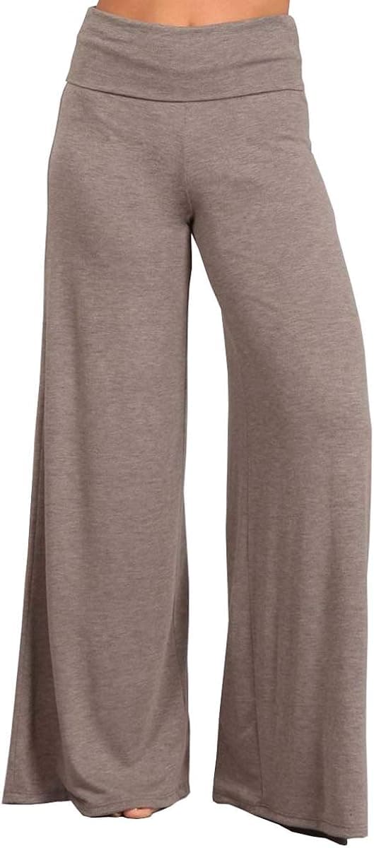 HEYHUN Womens Casual Tie Dye Solid Wide Leg Bottom Boho Hippie Lounge Palazzo Pants S-3XL
