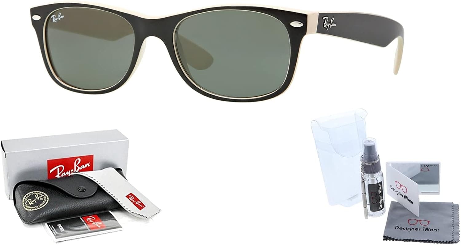 Ray-Ban RB2132 NEW WAYFARER Sunglasses For Men For Women + BUNDLE with Designer iWear Complimentary Eyewear Care Kit