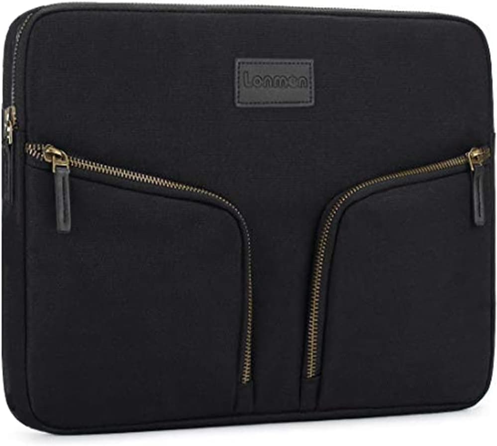 LONMEN 14 Inch Protective Laptop Sleeve Case Waterproof Cover for Most 14 Inch HP/Dell/Acer/Lenovo/Asus/Toshiba Computer Ultrabook Notebook Chromebook Bag with 2 Pocket,Black