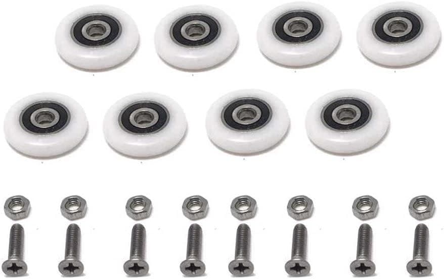 4PCS x Shower Door Rollers,Roller diameter 19 /23/25/27mm, For the Bathroom Pan Glass Sliding Door Pulleys/Runners/Wheels,Strong Load-bearing Capacity, Ultra-quiet,CY105-LS-4PCS