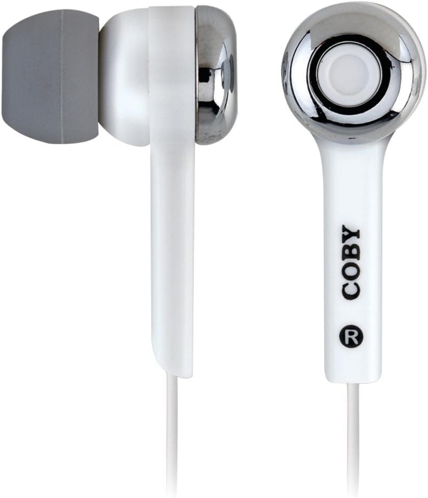 Coby CVE31 MP3 Super Bass Digital Stereo Earphones -iPod Ready -White (Discontinued by Manufacturer)
