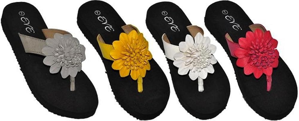 Gear One Women's Ladies' Flower Comfort Thong Sandals