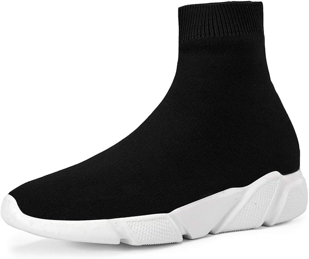 SUNROLAN Fashion Sneakers for Women and Men Lightweight Athletic Running Shoes Breathable Walking Sock Shoes