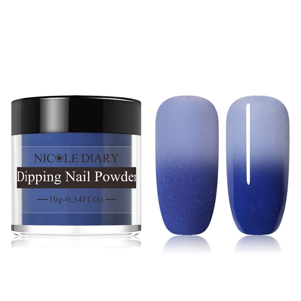 NICOLE DIARY 10g Thermal Dipping Nail Powder Color Changing Dip Nail Glitter Pigment No UV Lamp Cure Quick DIY Decor Tool(ND-R07)