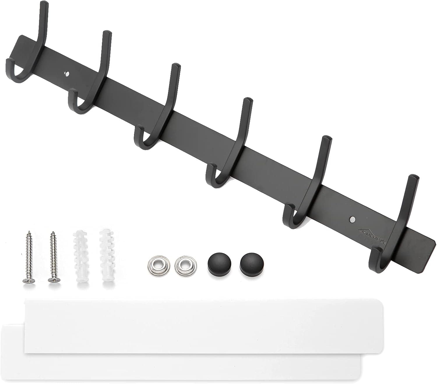 Wall Hooks-6 Tri Hangers Vertical Metal Rack Wall Mount for Hanging Coat Towel Hat Jacket Backpack Bag, Black