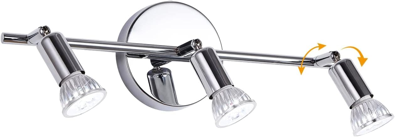 Viruhaka Modern Vanity Light Bathroom Lighting Wall Light Over Mirror Chrome Vanity Lighting Fixture with Light Source Dressing Table, Dressing Room,Restroom,GU10 Bulb,33W…