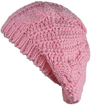 FUNOC Women Ladies Baggy Beret Chunky Knit Knitted Braided Beanie Hat Ski Cap