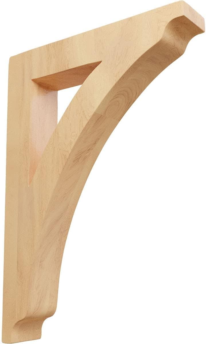 Ekena Millwork BKTW01X08X12THRO Large Thorton Wood Wood Brackets, 1 3/4"W x 8 1/2"D x 12"H , Red Oak