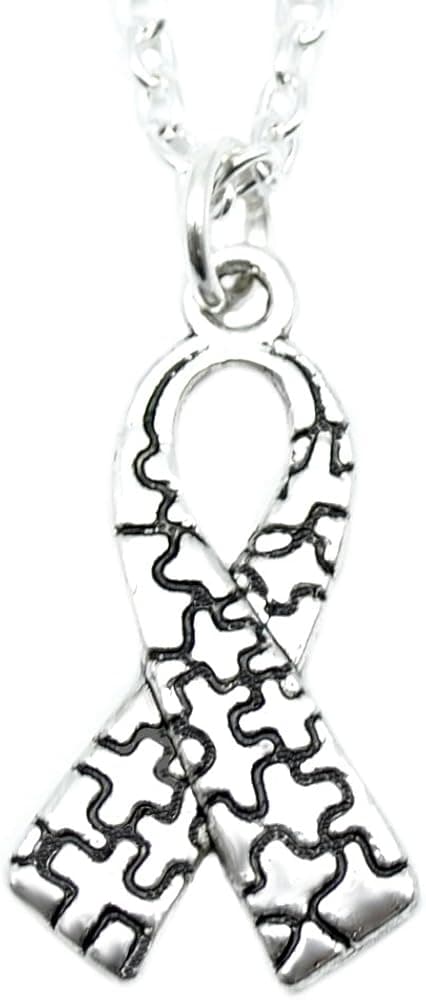 Autism Awareness Silver Charm Necklace